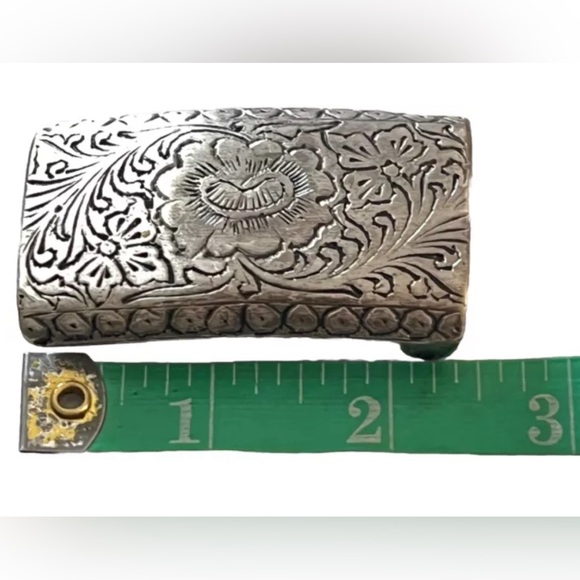 SOLD BADICHI Burgundy Leather Belt With Removable Floral Buckle Israel - Picture 6 of 10